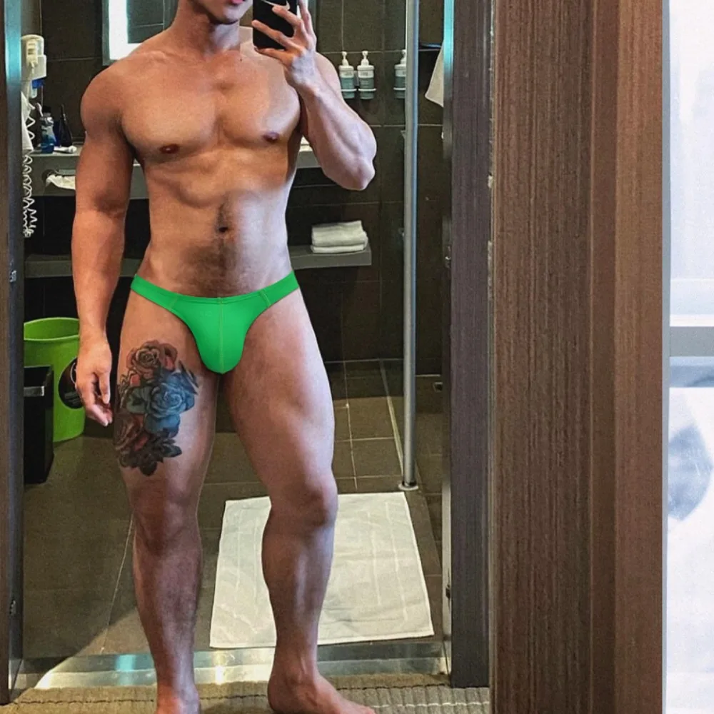 G-Strings Thongs Modal Men's Thong Bikini Single Thong Lifted Buttocks Air Free Sexy Slim Waist Small Triangle Solid Color Thong