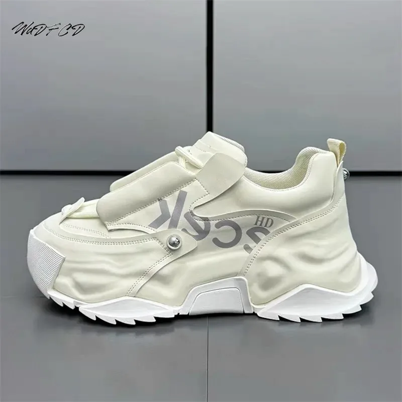 

Chunky Sneakers Mens Designer Cover Bottom Sport Shoes Fashion Casual Microfiber Leather Upper Increased Internal Platform Shoes