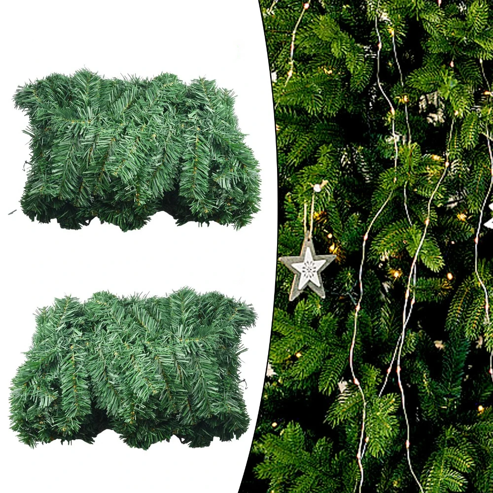 

Christmas Decoration Artificial Rattan Pine 2.7M Spray White Simulated Garland Wreath Decor Wall Door Decor Green