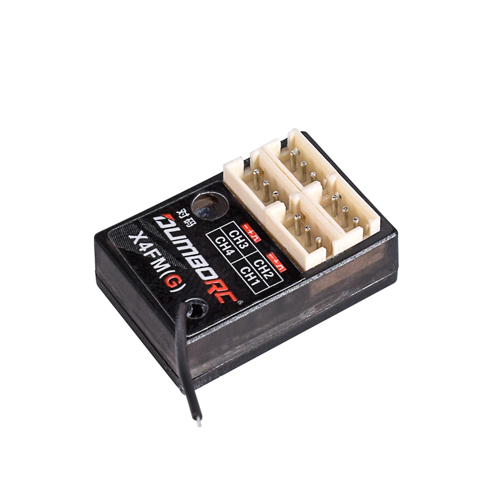 Dumborc receptor x4fm/x4fmg gyro 4ch pwm mini receptor para dumborc x6 x6pm x5p x4 rc transmissor mini diy rc deriva carro barco