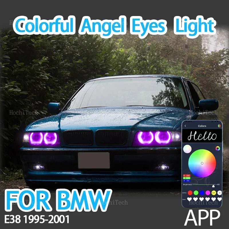 

RGB multi colors DTM style Light Rings APP control DRL LED Angel Eyes Kit for BMW 7 Series E38 1995-2001 XENON headlight