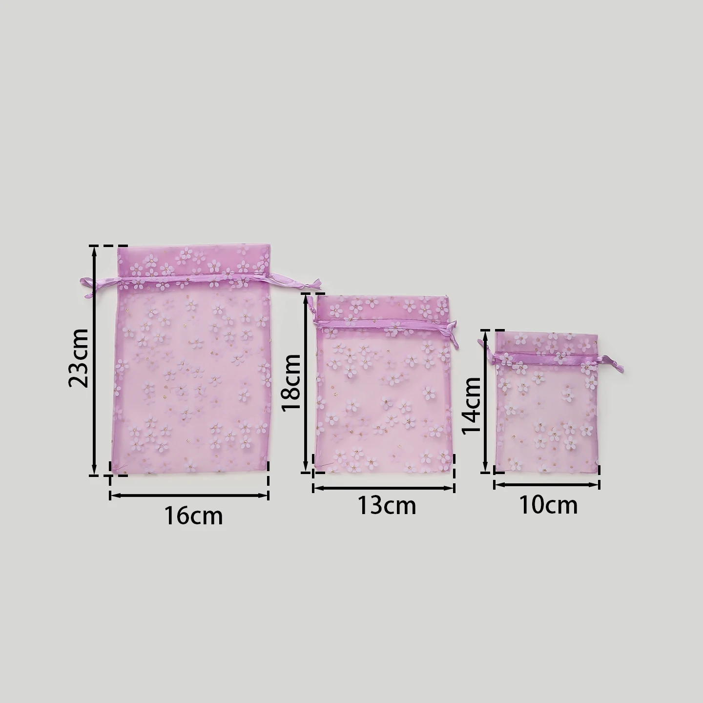 5pcs/lot Flower Organza Gift Bags 10x14cm 13x18cm 16x23cm Wedding Jewelry Gift Bag Candy Packaging Drawstring Pouches
