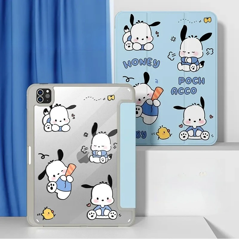 

Чехол для планшета Ipad 11 дюймов Pro 22, 21, 9, 8,2 дюйма, чехол с рисунком Pochacco, чехол на тему 2025 A16, 11th 10th 10,9 дюйма, Air4 5, акриловый чехол