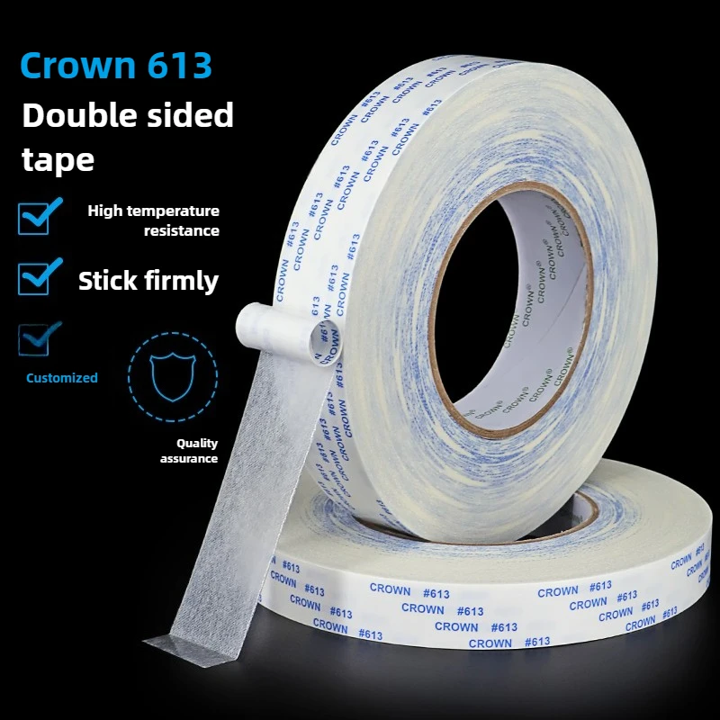 

0.15mm/50m/Roll CROWN#613 Double-sided Tape Ultra-thin High Temperature Resistant Waterproof Traceless High Viscosity Tape
