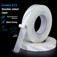 0.15mm/50m/Roll CROWN#613 Double-sided Tape Ultra-thin High Temperature Resistant Waterproof Traceless High Viscosity Tape