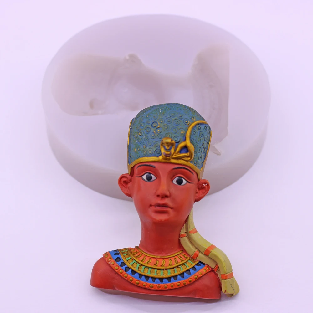 

Egyptian King Flexible Silicone Mold Cake Cookie Crafts Fondant Top Cupcake Icing Sugarcraft Chocolate Decor Baking Mould DIY
