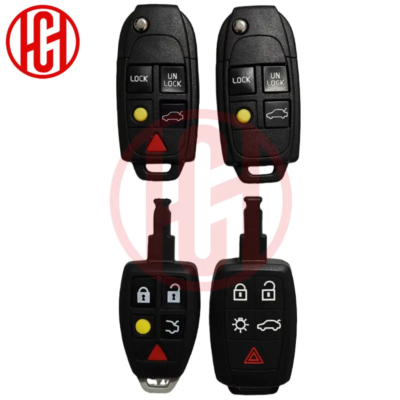 Coque de clé de voiture intelligente à 4/5 boutons pour Volvo XC70 XC90 V40 V50 V70 V90 C30 C70 S60 S40 D5