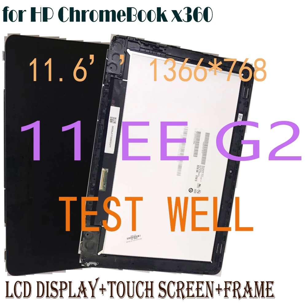 11.6 Inch HD LCD For HP Chromebook x360 11 G2 EE Lcd Display Touch Screen Digitizer Assembly Frame 11 EE G2 LCD Replacement