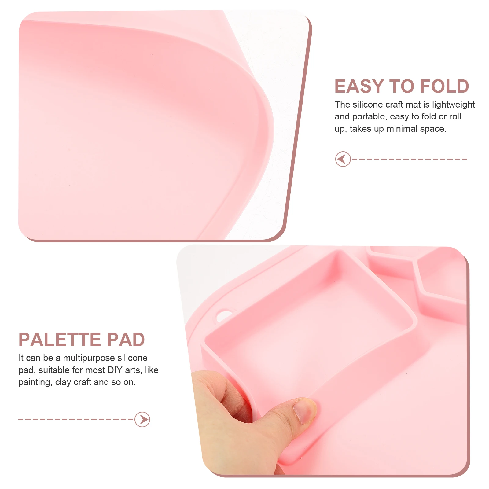 

Silicone Craft Mat for Painting Reusable Non-Stick Resin DIY Art Mat Durable Lightweight Foldable with Suction for Clay