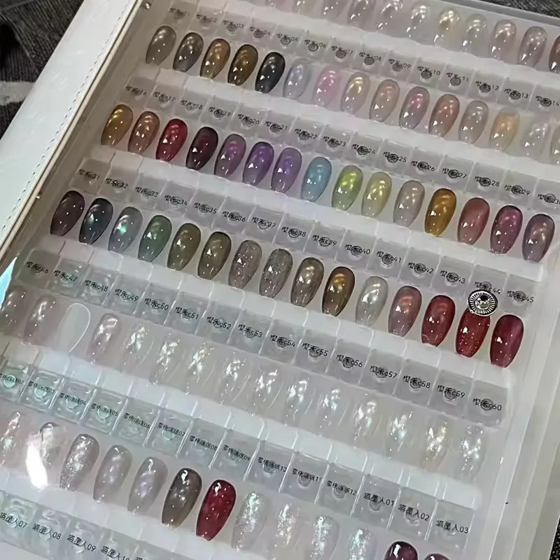 240/180/ Magnetic Nail Tips Display Nail Art Gel Polish Color Sample Swatch Book Storage Dustproof Manicure Testing Works Tools
