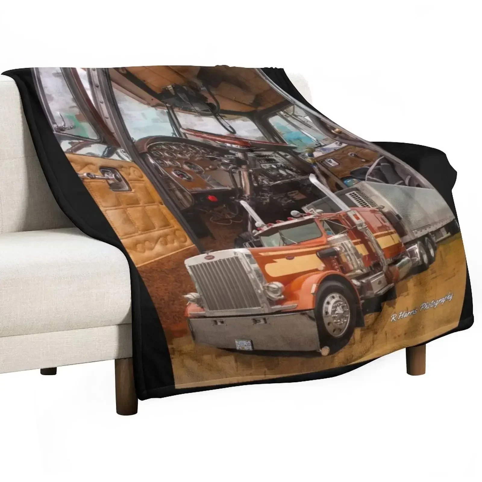 

Old School Peterbilt Interior and Truck Throw Blanket heavy to sleep Tourist Blankets