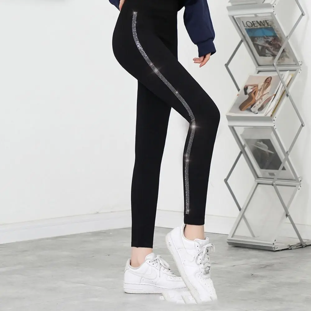 

Bright Drill Glitter Leggings High Waist Super Elastic Diamonds Glitter Pants Harem Pants Thicken