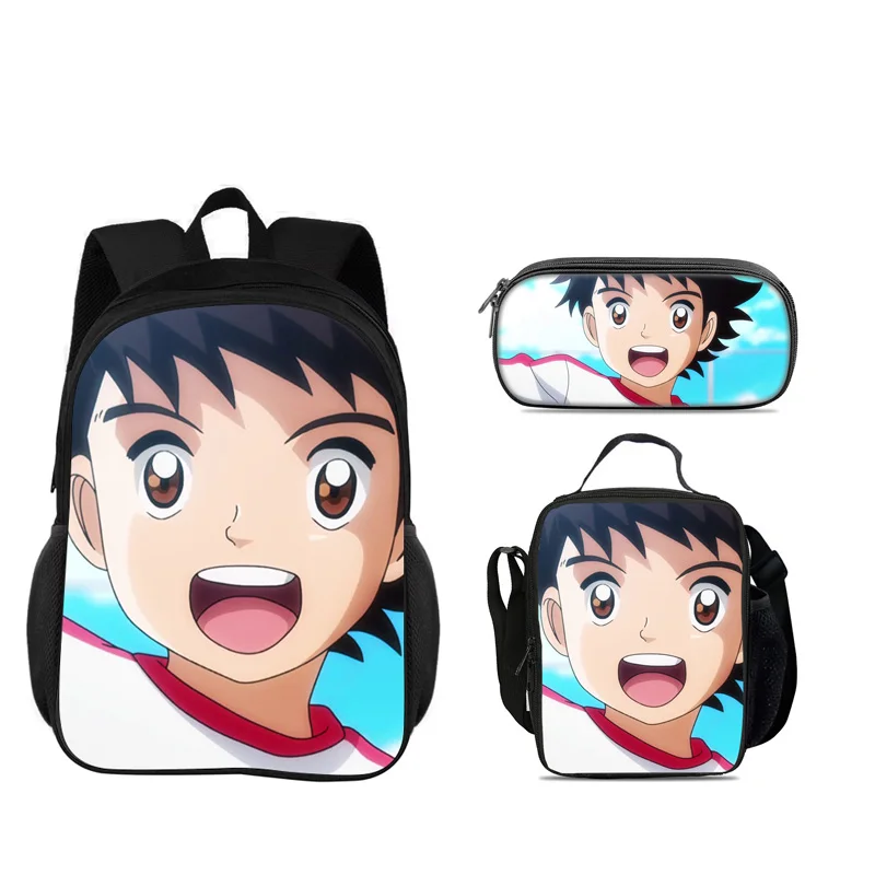 Captain Tsubasa 3pcs Set Backpack Pen Bag ice Bag Durable Trendy