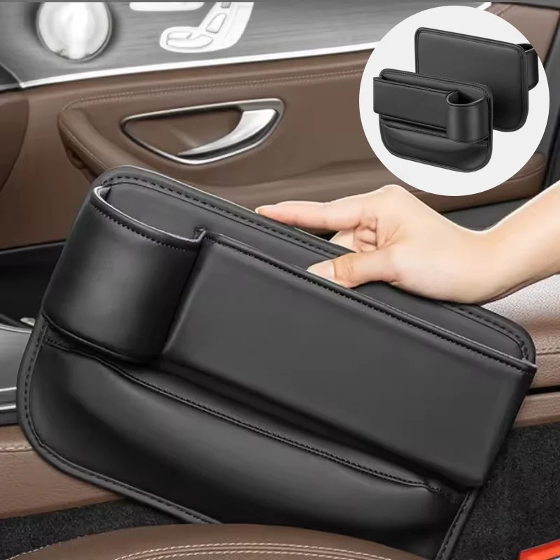

Car Seat Gap Filler Leak-proof Storage Box Car Clip Organizer Box Cup Holder Stowing Tidying Leather Seat Slot Storage Bag