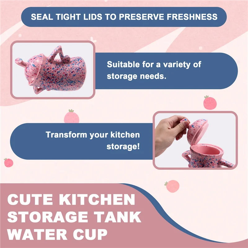 

IALJ-Cute Kitchen Storage Tank Water Cup, Fashionable Home Decoration Accessories, Kawaii Style Decoration