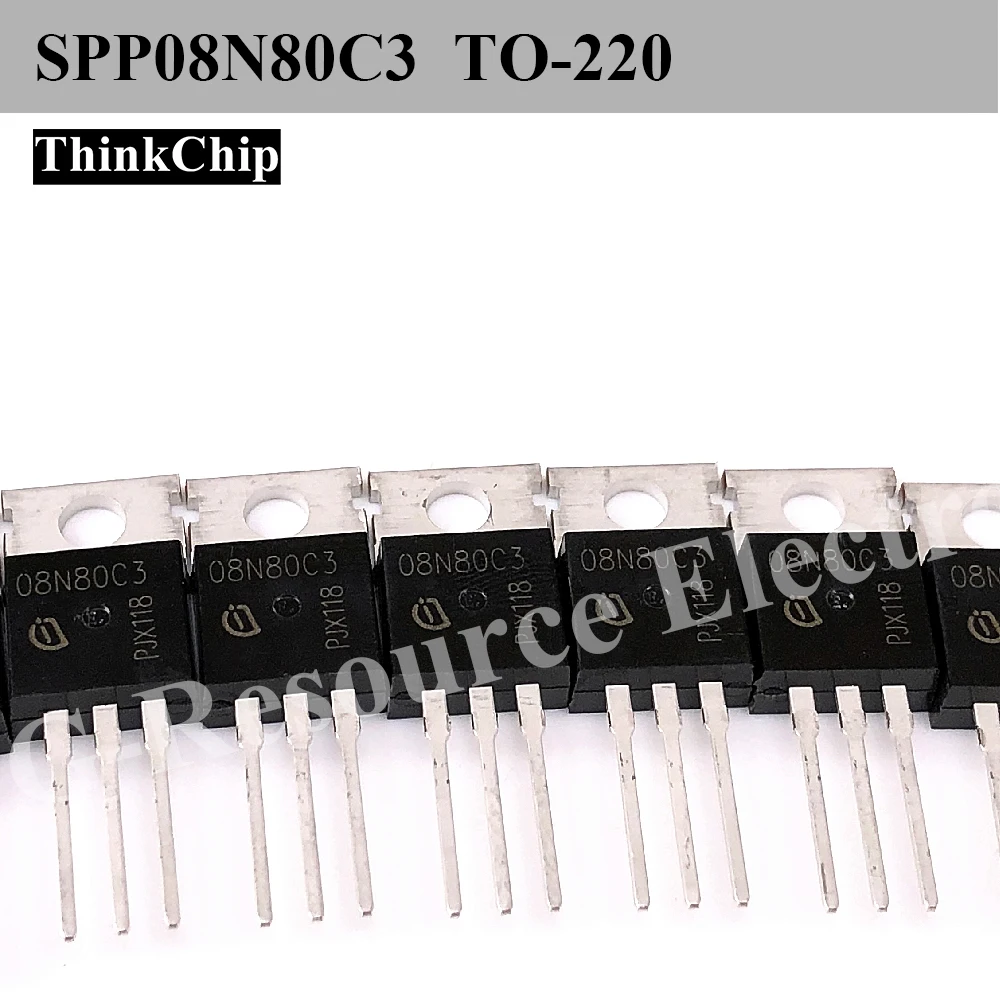 (10 pcs) SPP08N80C3 08N80C3 TO-220 N-Channel MOSFET 800V 8A SPP08N80