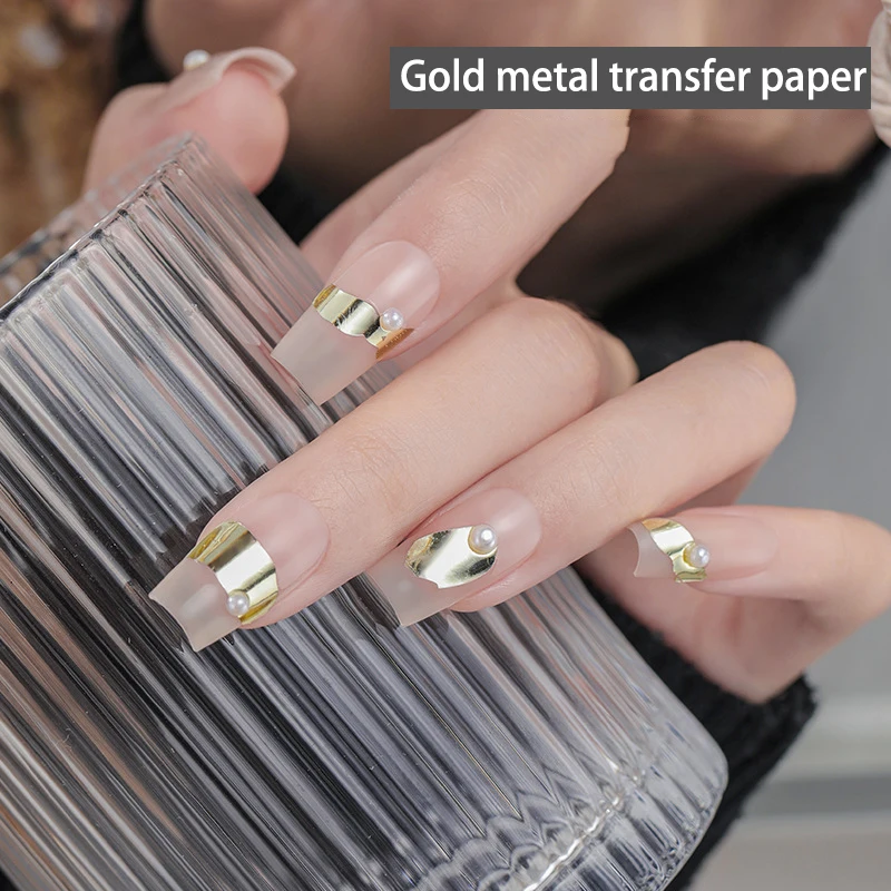 1 Roll Nail Foils Transfer Stickers Metal Color Nail Decals Wraps Glitter Polish Starry Paper Slider Manicure Decoration