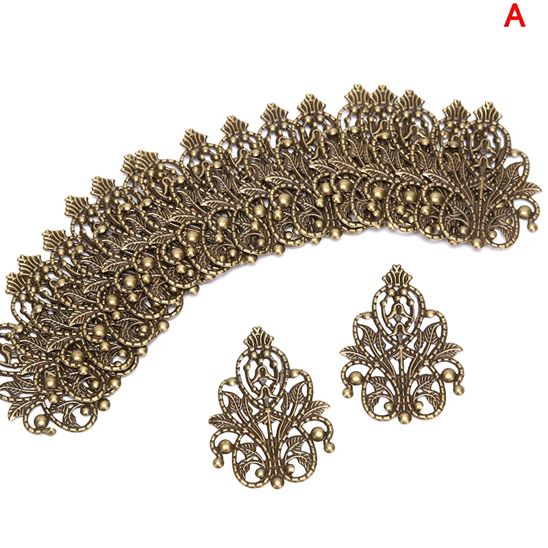 10/20Pcs Mix Filigree Metal Crafts Hollow DIY Embellishments Findings Jewelry DIY Accessories