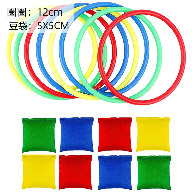 Plastic Ringen Markering Vat Set Kids Ring Toss Booth Carnaval Tuin Sport Speelgoed Gooien Snelheid Training Games Willekeurige Kleur