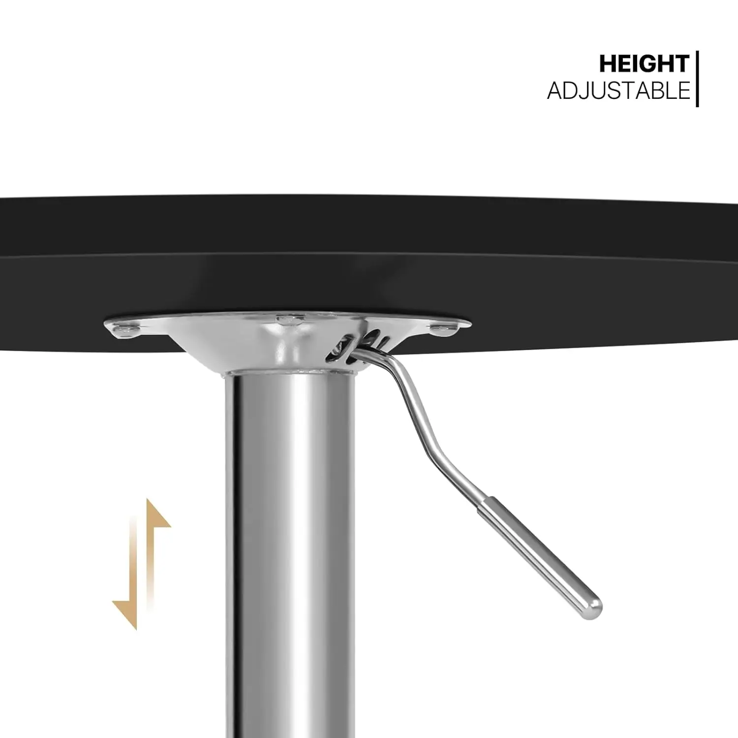 Bistro Pub Table Round Bar 27.5"- 36" Height-Adjustable Cocktail Table with 23.5 Inch Table Top for Dining Room Home Kitchen Pat
