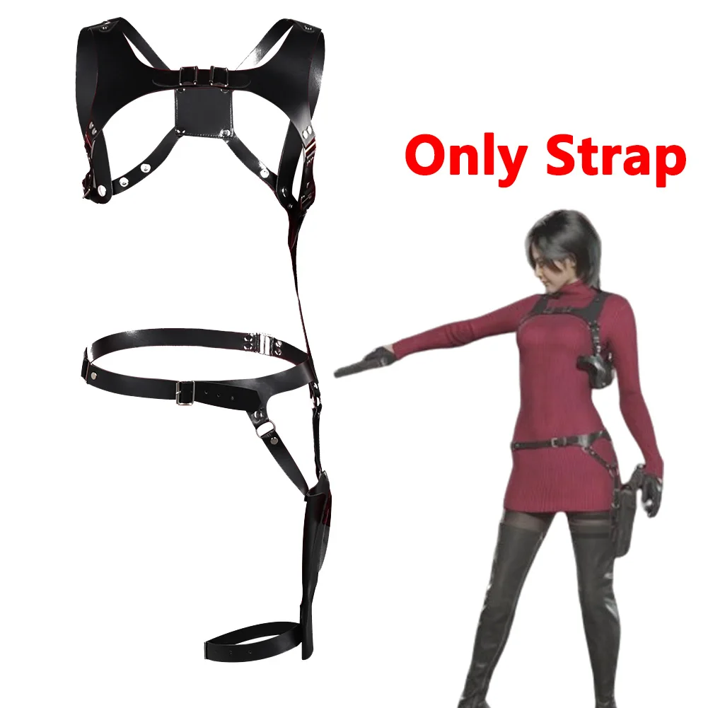 Biohazard Game Resident Cosplay Belt Ada Wong Cosplay Leather Strap Belt Costume Accessories Adult Women Roleplay Fantasia Prop