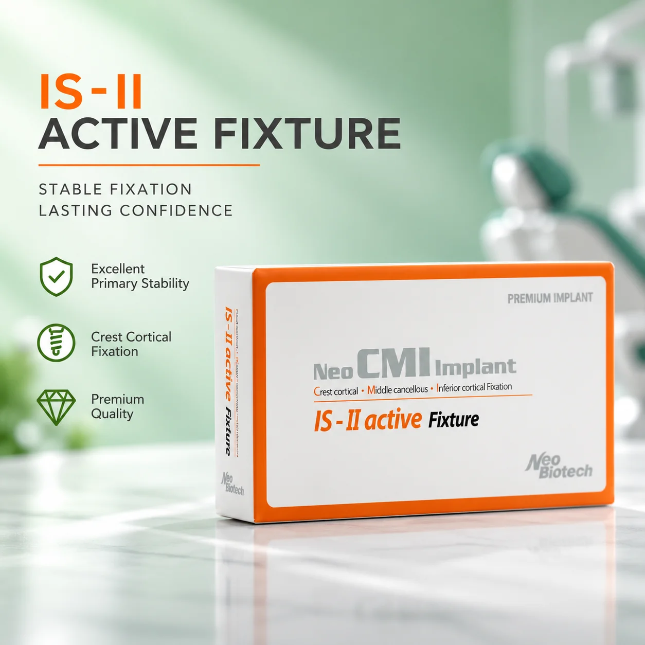 Dental Implant Fixture & Screw Premium NeoBiotech IS-II Active Neo CMI for Oral Surgical Restoration Supplies