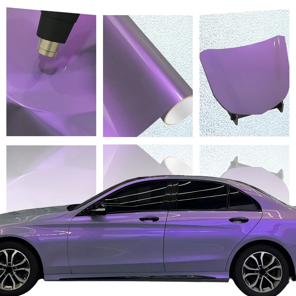 

Car Wrap Vinyl Film Magic Pearl Grey Purple Premium Color Changing Wrap for Vehicle Motorcycle Decoration Auto Customization