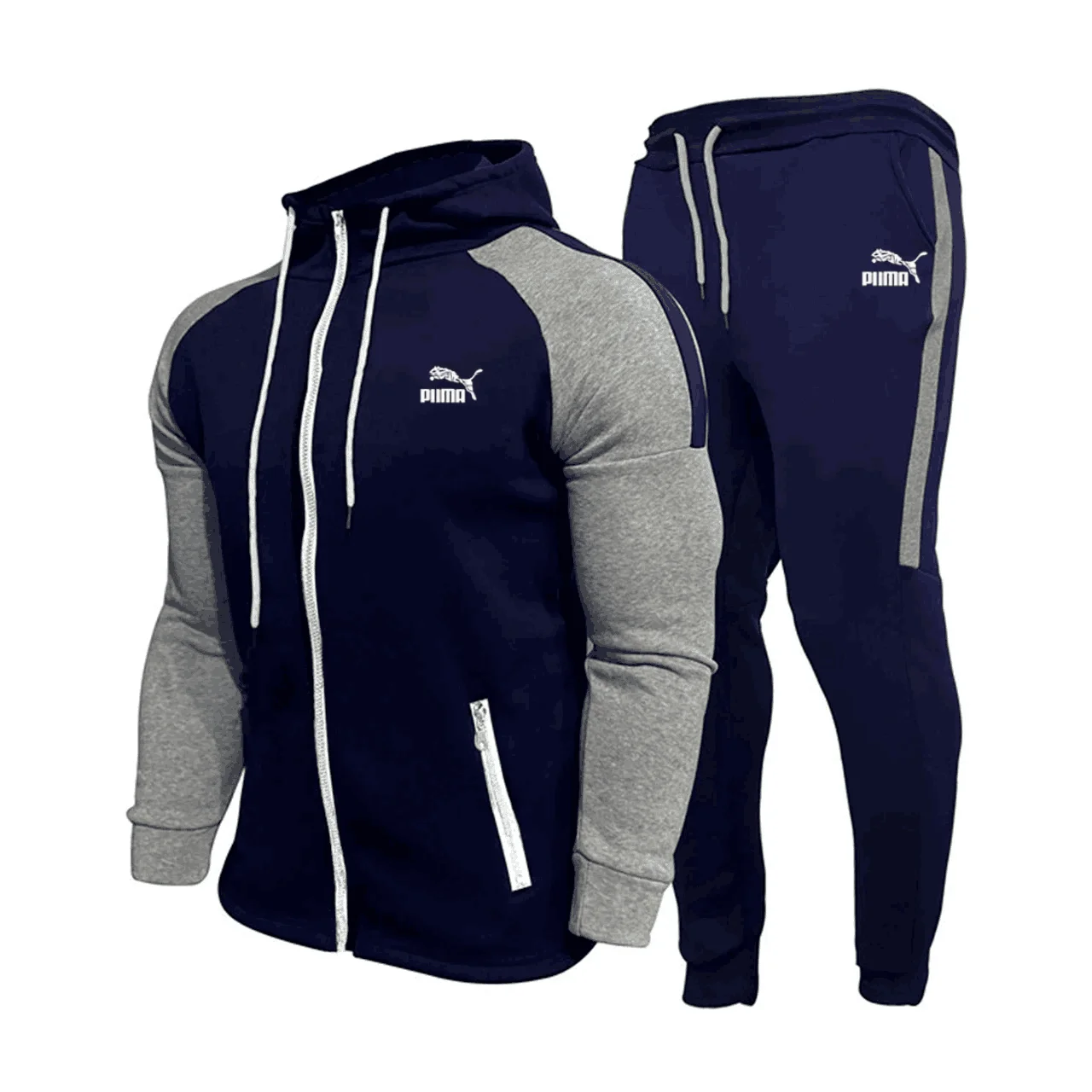 Combinaison de course deux pièces pour homme, sweat à capuche zippé, combinaison de fitness décontractée, respirante et à la mode, haute qualité,