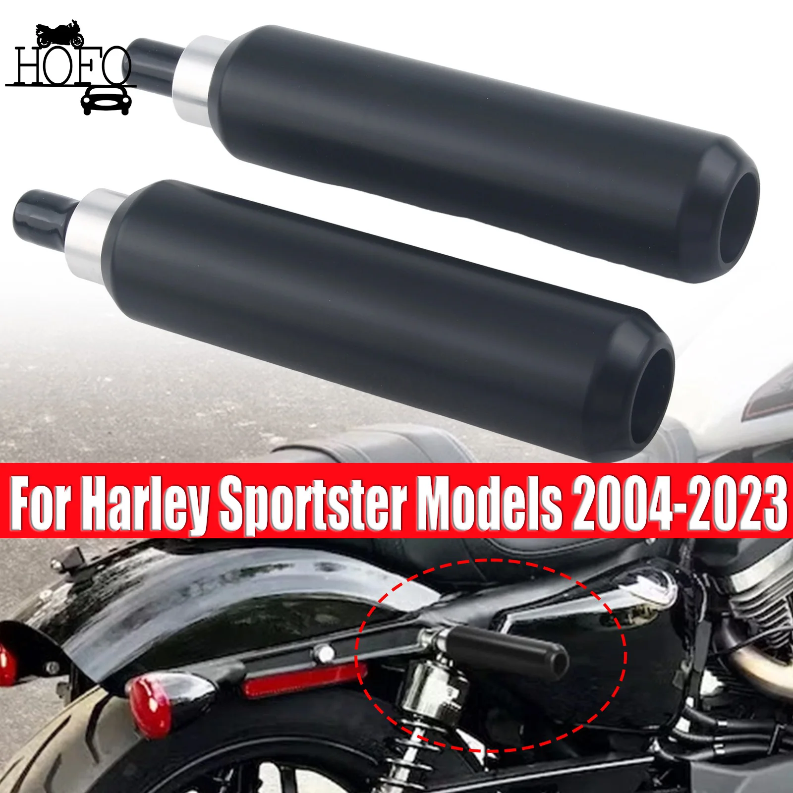 

Shock Mount Frame Sliders 6" 4.5"Crash Bar For Harley Sportster 883 1200 2004-2023