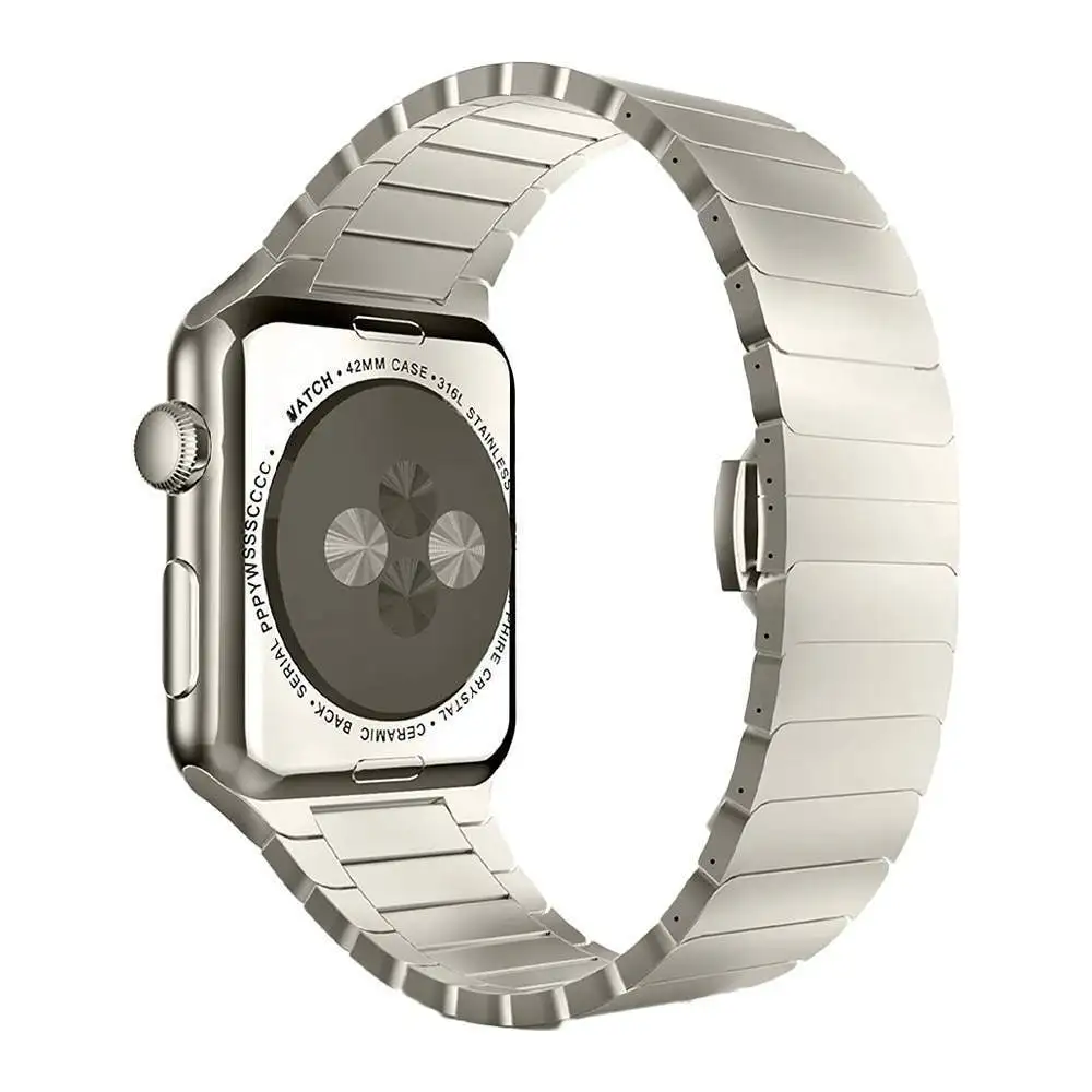 Ремешок из нержавеющей стали для Apple Watch Band 9 7 8 45 38 41 мм для IWatch Ultra 2 49 мм 6 5 44 мм 40 мм, звеньевой браслет 42 мм, аксессуары