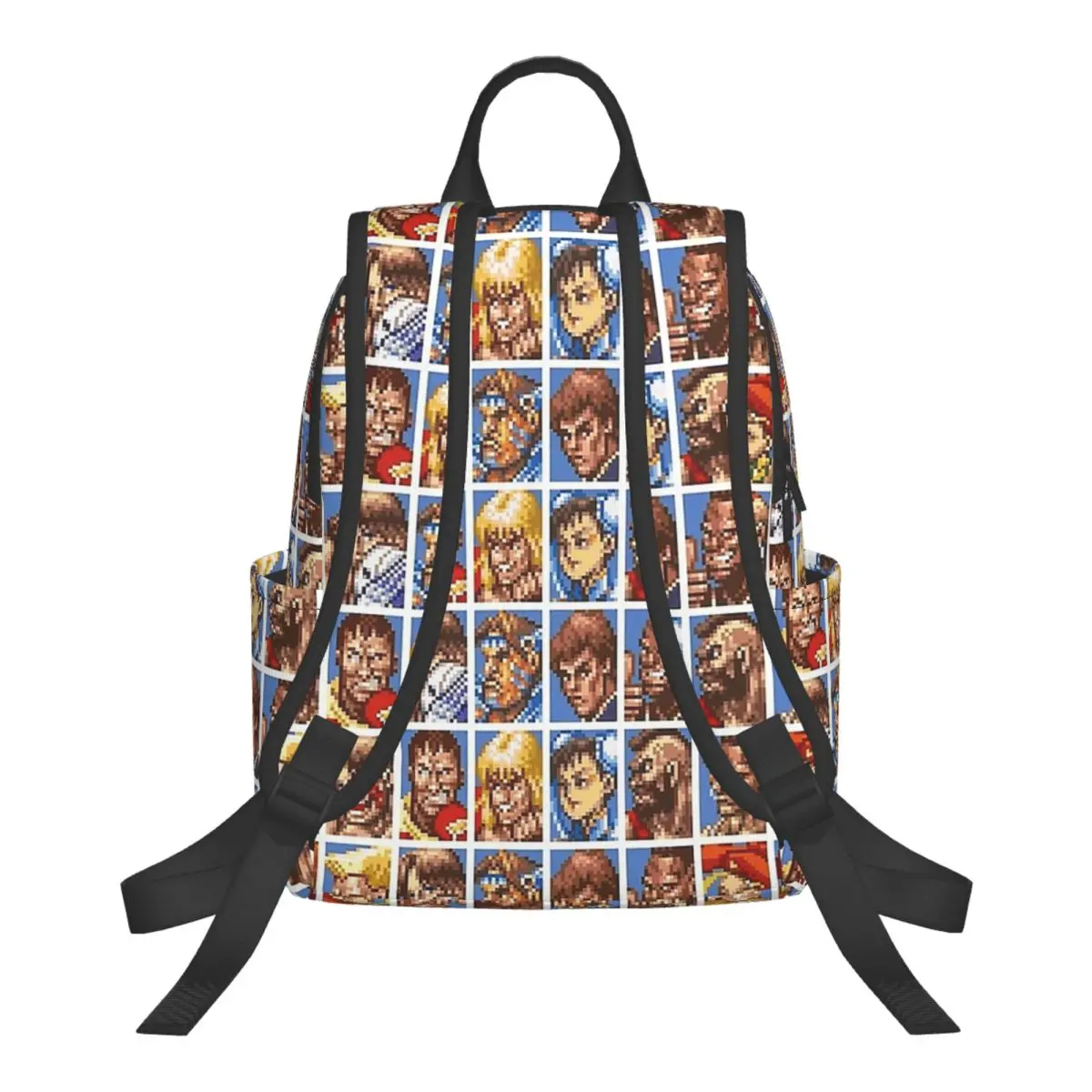 Defeated Portraits Super Street Fighter  Student Backpack School Bag Hiking Travel Daypack for Boys Girls Bookbag Shoulder Bags