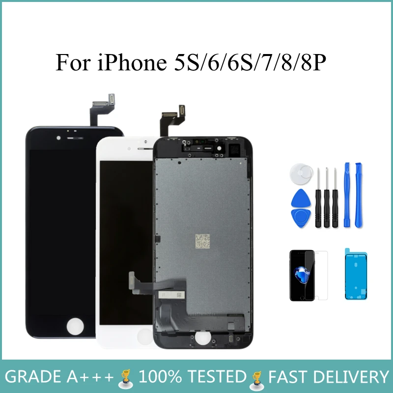 AAA+++ LCD Display For iPhone 6 6S 7 8 Plus Touch Screen Digitizer Assembly Replacement LCD For iPhone 5 5S No Dead Pixel