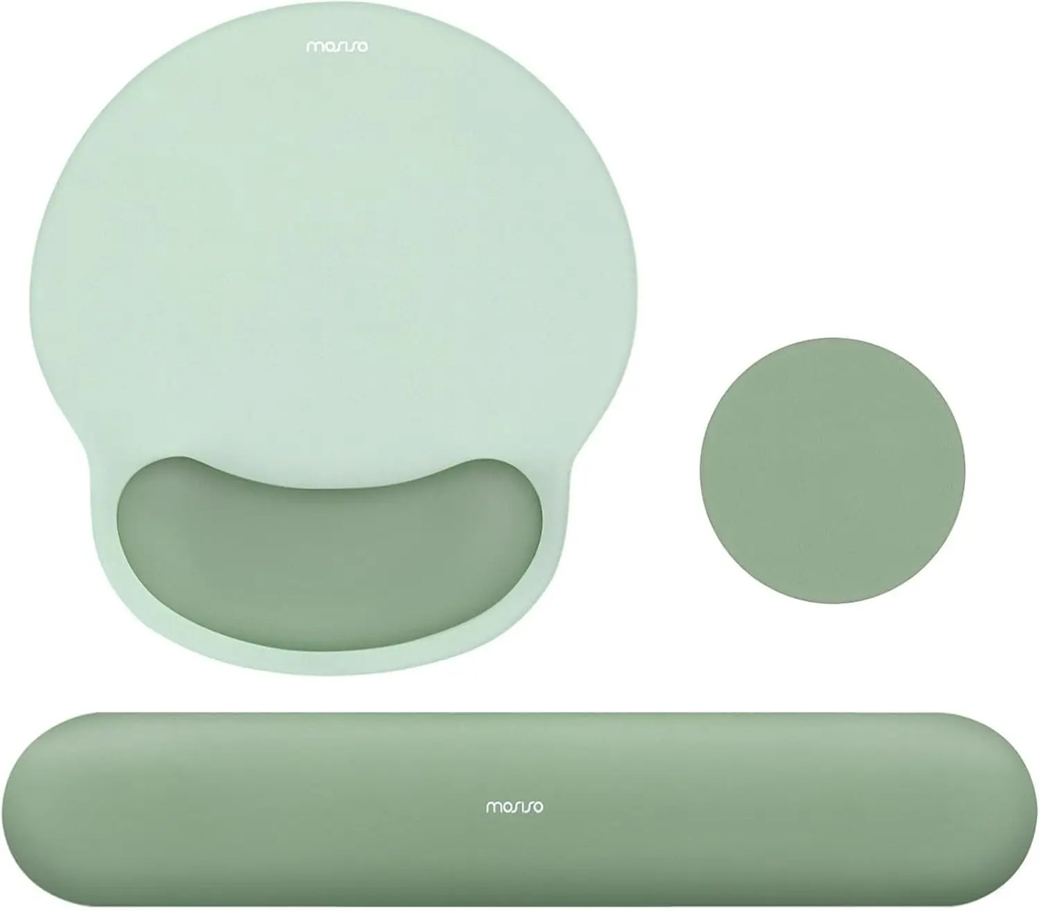 

Ergonomic Mouse Pad & Keyboard Wrist Rest Set, Curved Design with Non-Slip Base for Home/Office, Antique Green