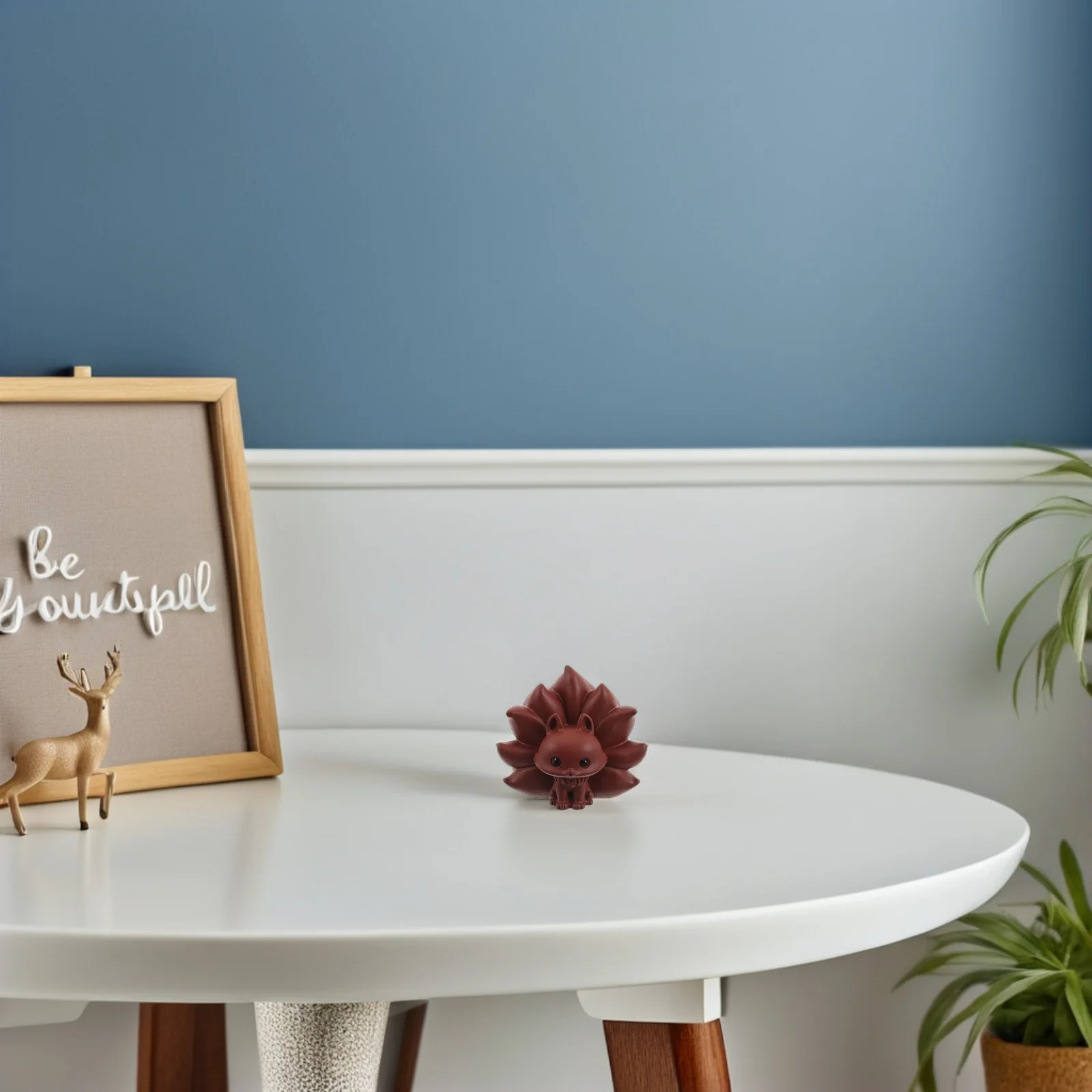 

Ceramic Fox Shaped Purple Sand Tea Pet Traditional Chinese Artistic Design for Tea Table Decoration Gift Brown