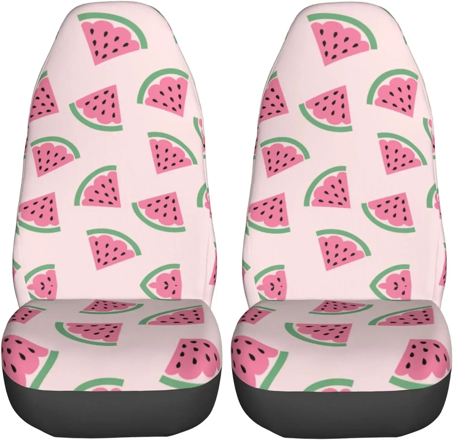 Car Seat Covers Set 2Pcs Sweet Watermelon Universal Front Car Seats Vehicle Enterior Protector Suitable Fits Most Car Auto Truck