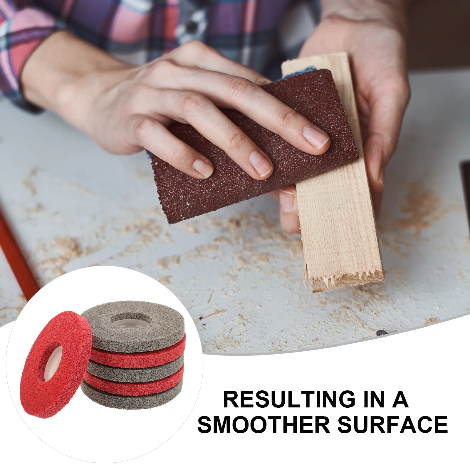 

6 Pcs Non-woven Wheels Bench Grinder Buffing CD Abrasive Polishing for Buffer Nylon