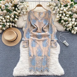 Elegant sweet Lace long sleeve Hollow Dress sleeveless Fashion Party Summer Sexy vintage Tight Women Hip Wrap dresses