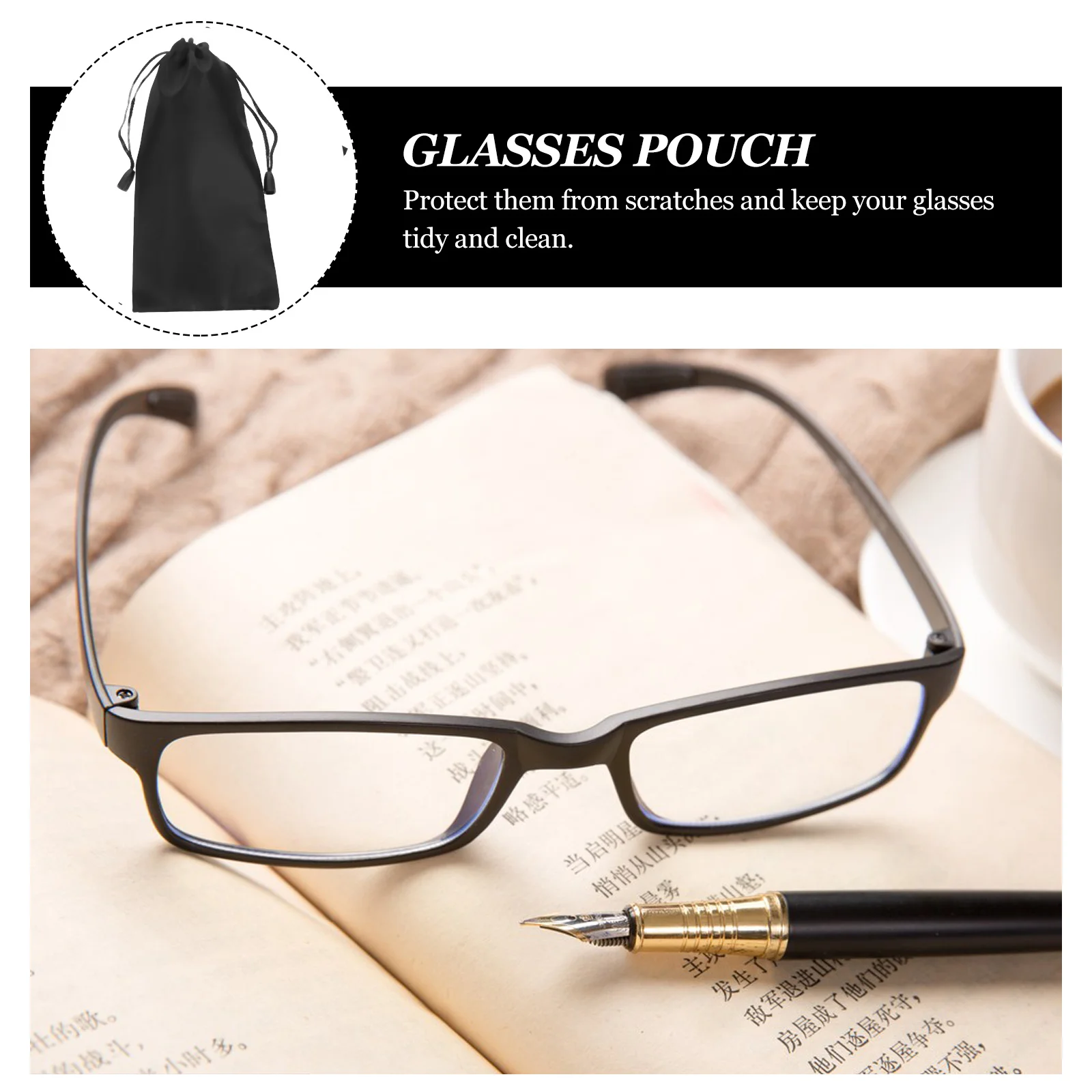 

10Pcs Soft Glasses Storage Bag Drawstring Eyeglass Pouch Portable Travel Case for Sunglasses Anti Scratch Protection Universal