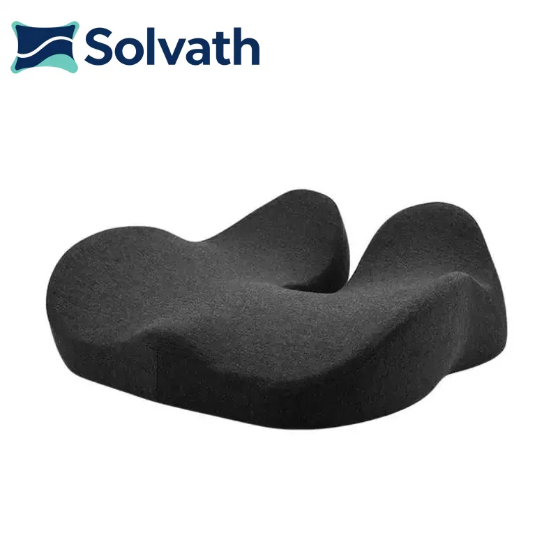 Solvath Ergonomic Thickened Memory Foam Seat Cushion Heavy Duty Chair Pad Removable Cover Ideal for Office Chair Lower Back Supp