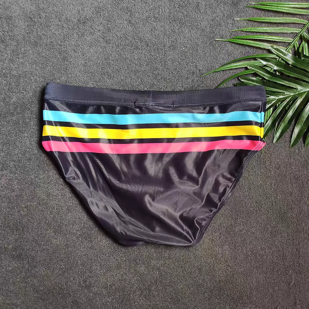 2026UXH men's close-fitting color striped printed triangle  black and white simple fashion swimming UXH337