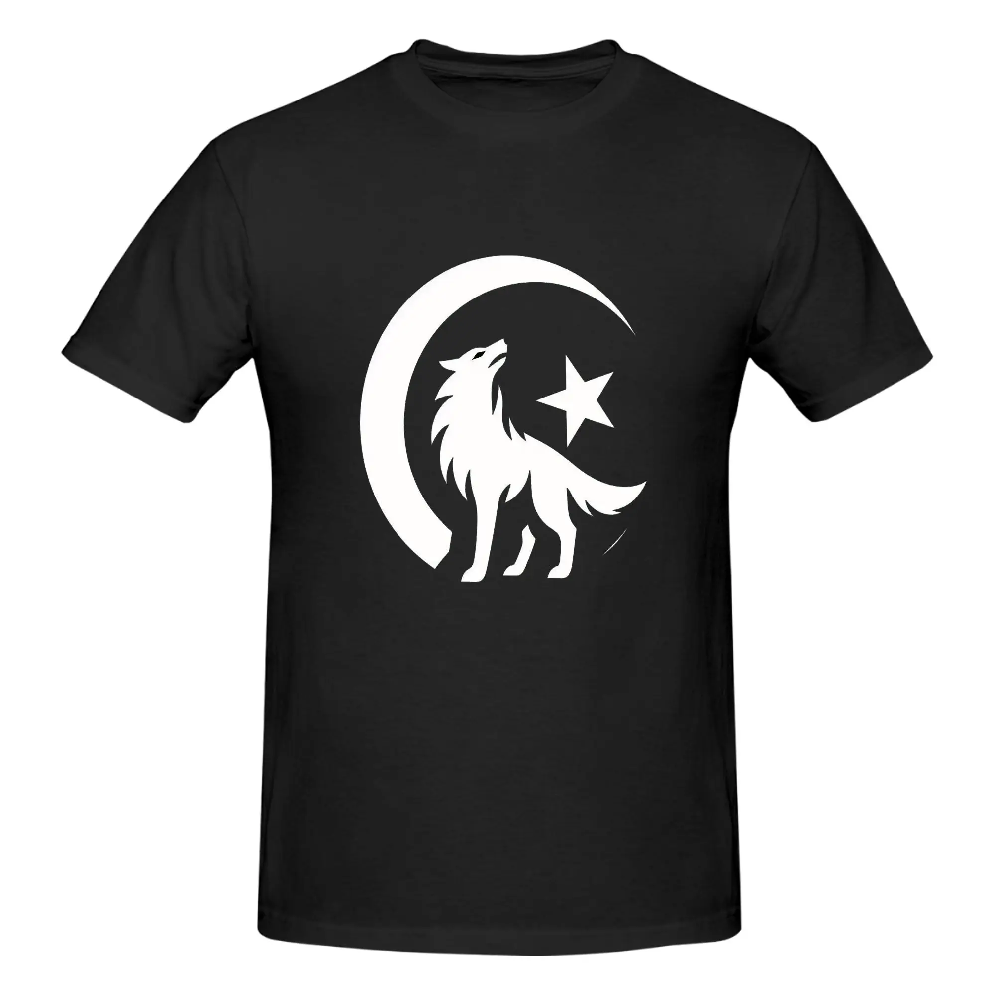 Bozkurt Song Logo Men T-Shirt Double Sided Oversized T Shirts Men's Round Neck Cotton Tees Short Summer Male