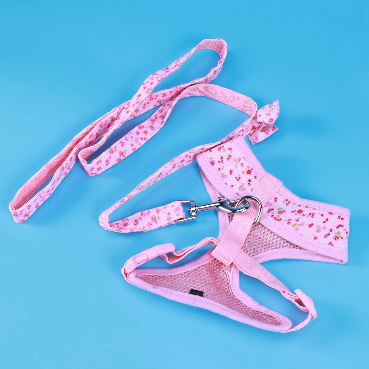 

Korean Style Dog Harness with Flower Pattern Puppy Collar Leash Set Chest Strap for Small Sized Pet Dogs Cats Poodle Leads -