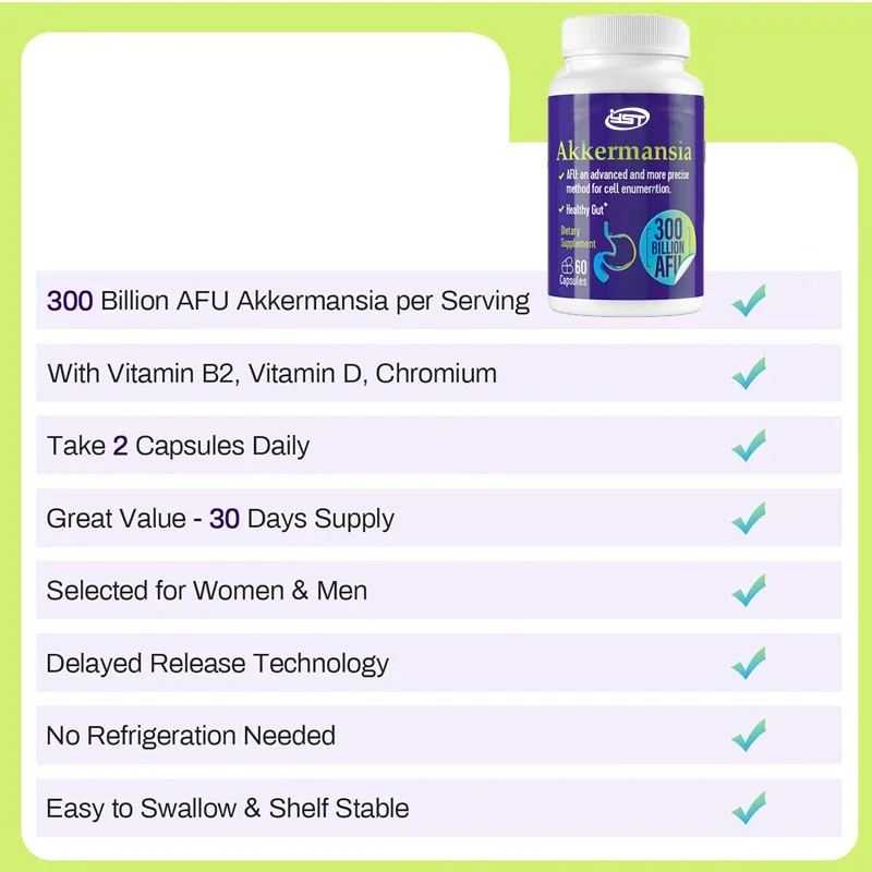 300 billion AFU live probiotics, suitable for GLP-1, digestive, intestinal, immune, and overall health, 60 capsules