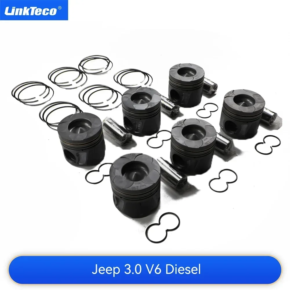 

Engine Auto Parts Pistons With Rings Kits STD 0.5 3.0 L Diesel V6 11-16 For JEEP Grand Cherokee Ram 1500 LANCIA EXF EXN 3.0L D