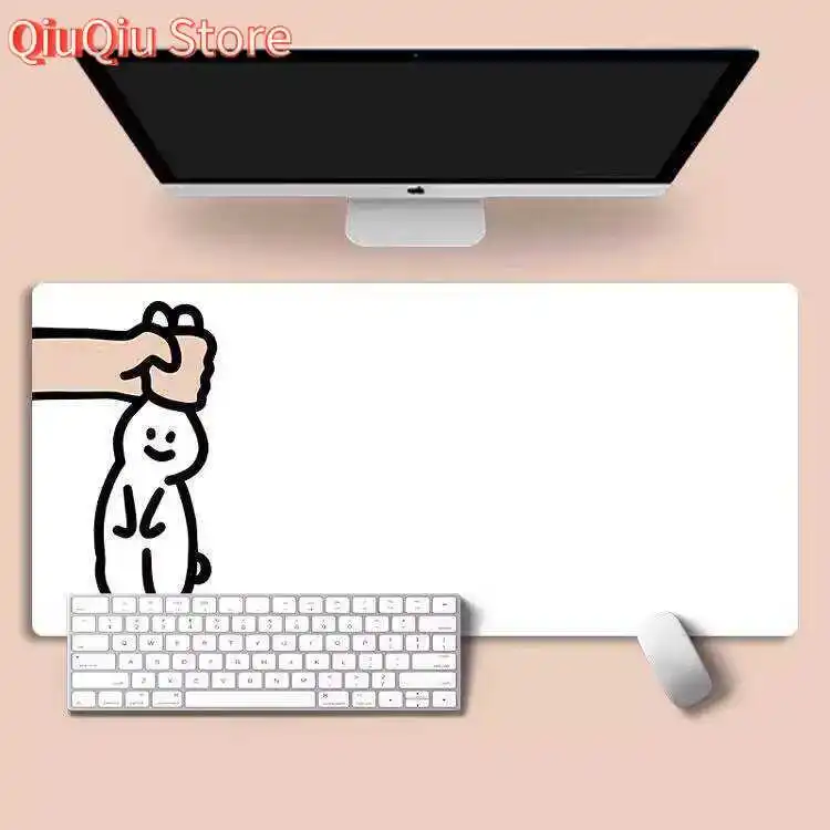 Ear Bunny Extra Large Rubber Computer Lock Edge Gaming Keyboard Desk Mat Student Non-Slip Mouse Pad