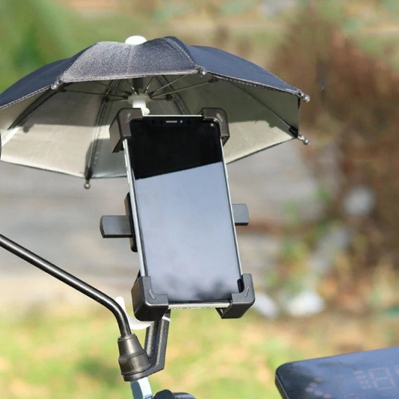 Mobile Phone Umbrella Motorcycle Stand Waterproof Windproof Prevent Sun Portable Mini Umbrella Riding