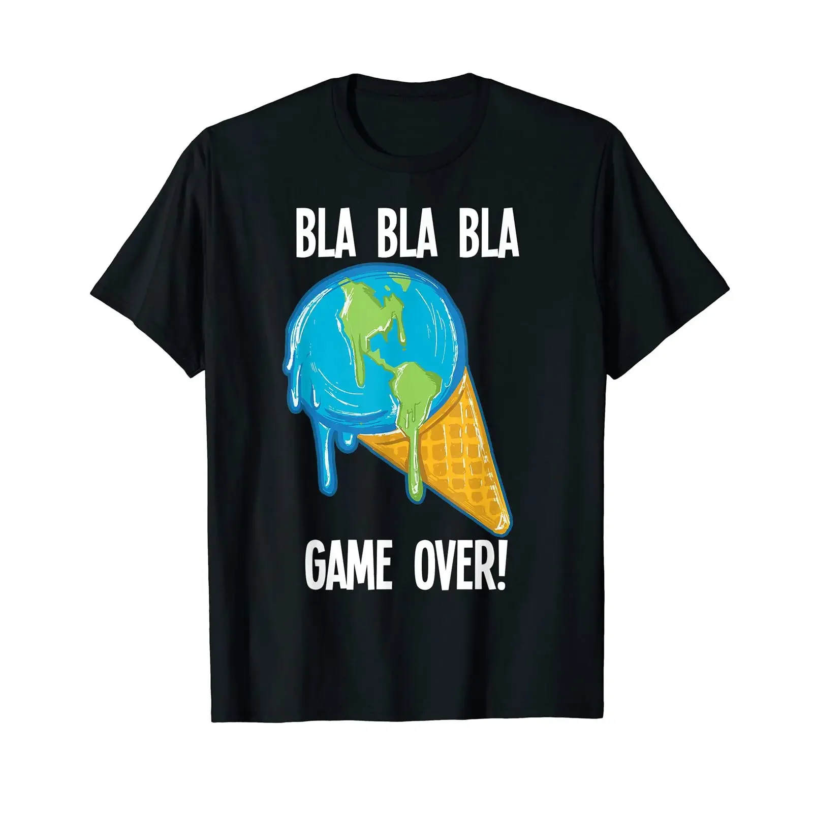 Bla Game Over Klimastreik Erde Eis Umweltschutz Protest T Shirt vintage Washed graphic Versatile Comfortable fashion Unisex