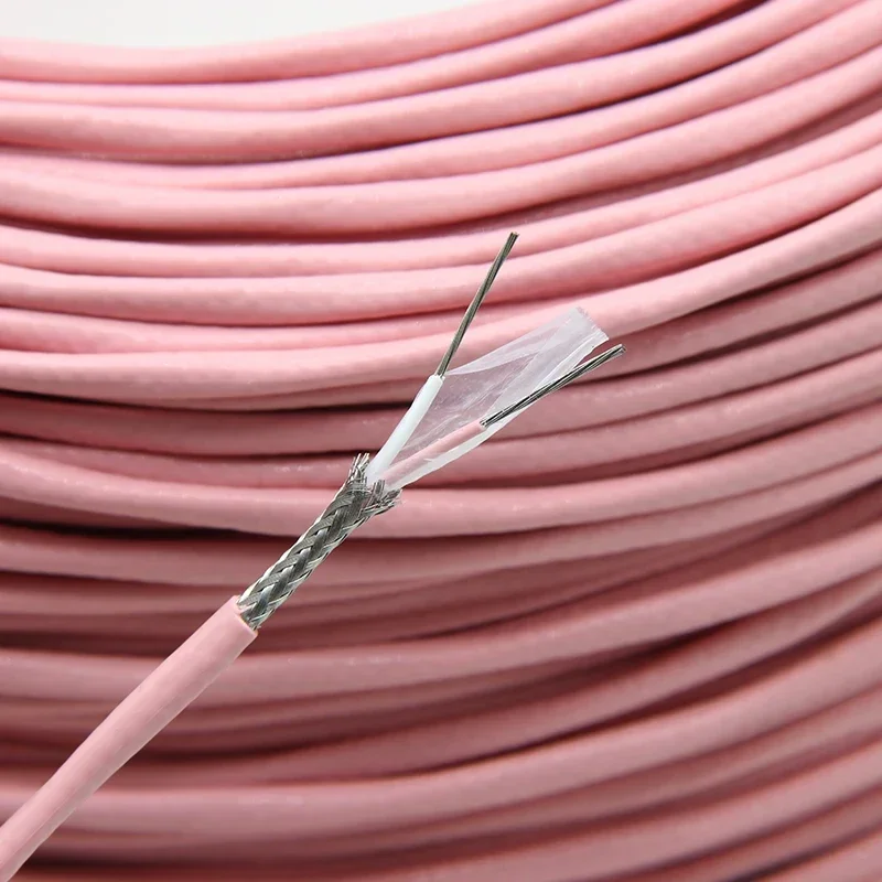 Thermocouple Wire K T N S Type 2 Cores PTFE Insulator Shielded Line High Temperature Measuring Compensation Cable