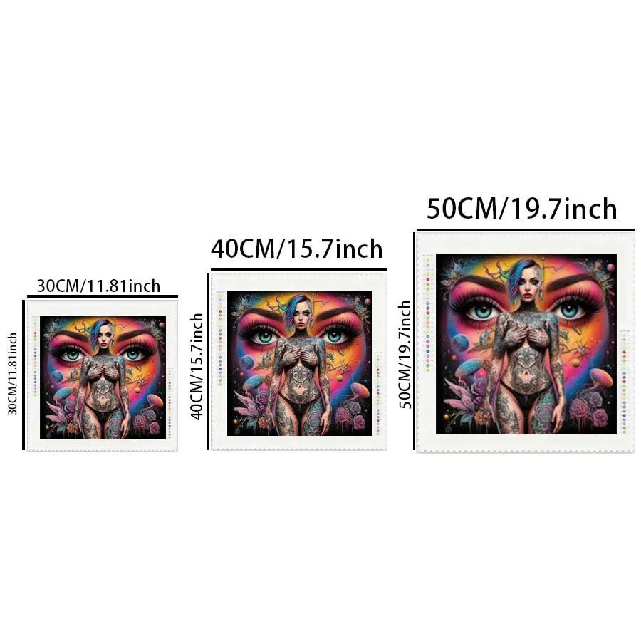 1 piece of 5D DIY flocking cloth, special drill bit, diamond painting kit, abstract, color, pattern mosaic, diamond art