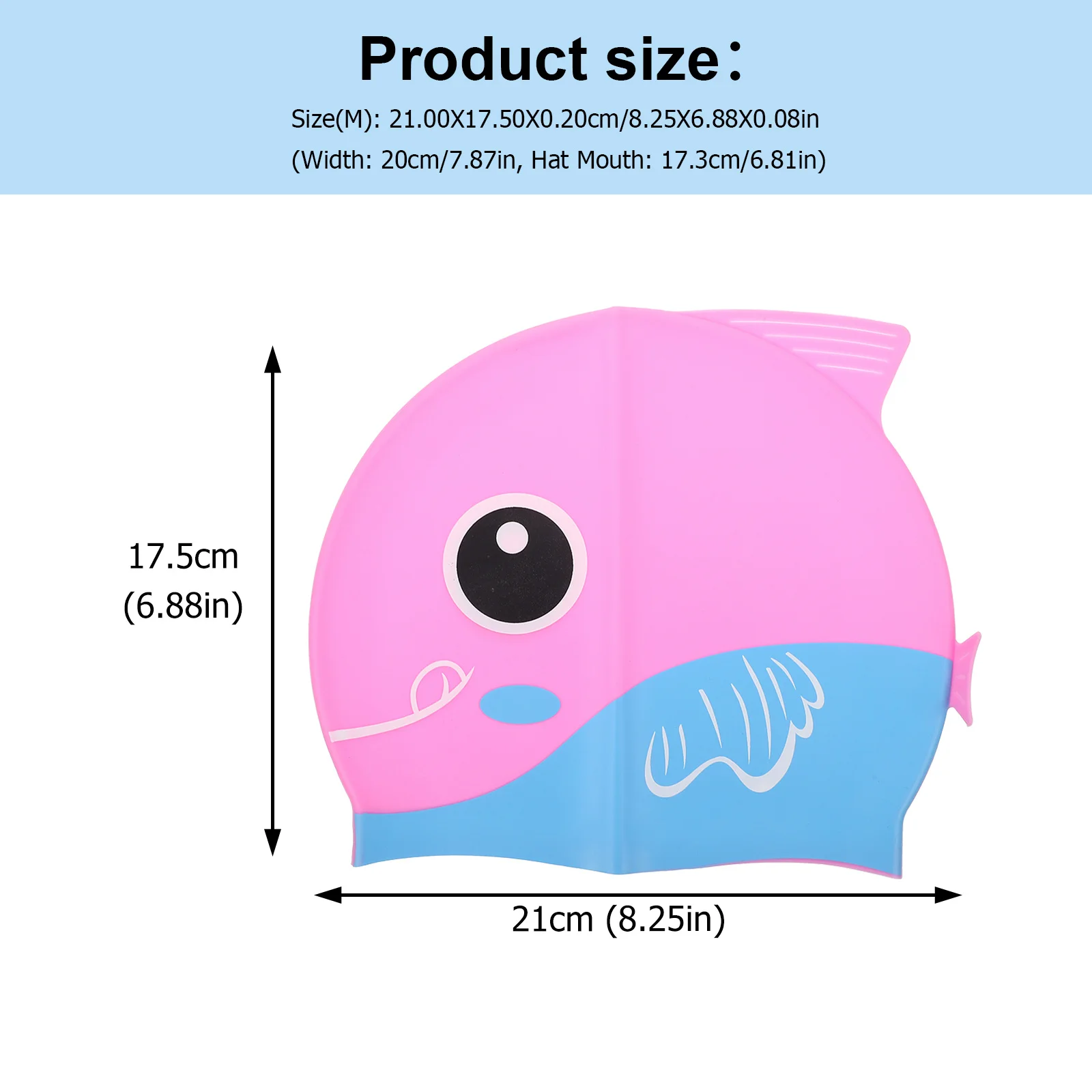 หมวกว่ายน้ำการ์ตูนซิลิโคนยืดหยุ่นสำหรับกันน้ำ ปกป้องศีรษะอย่างสบาย อุปกรณ์ว่ายน้ำ